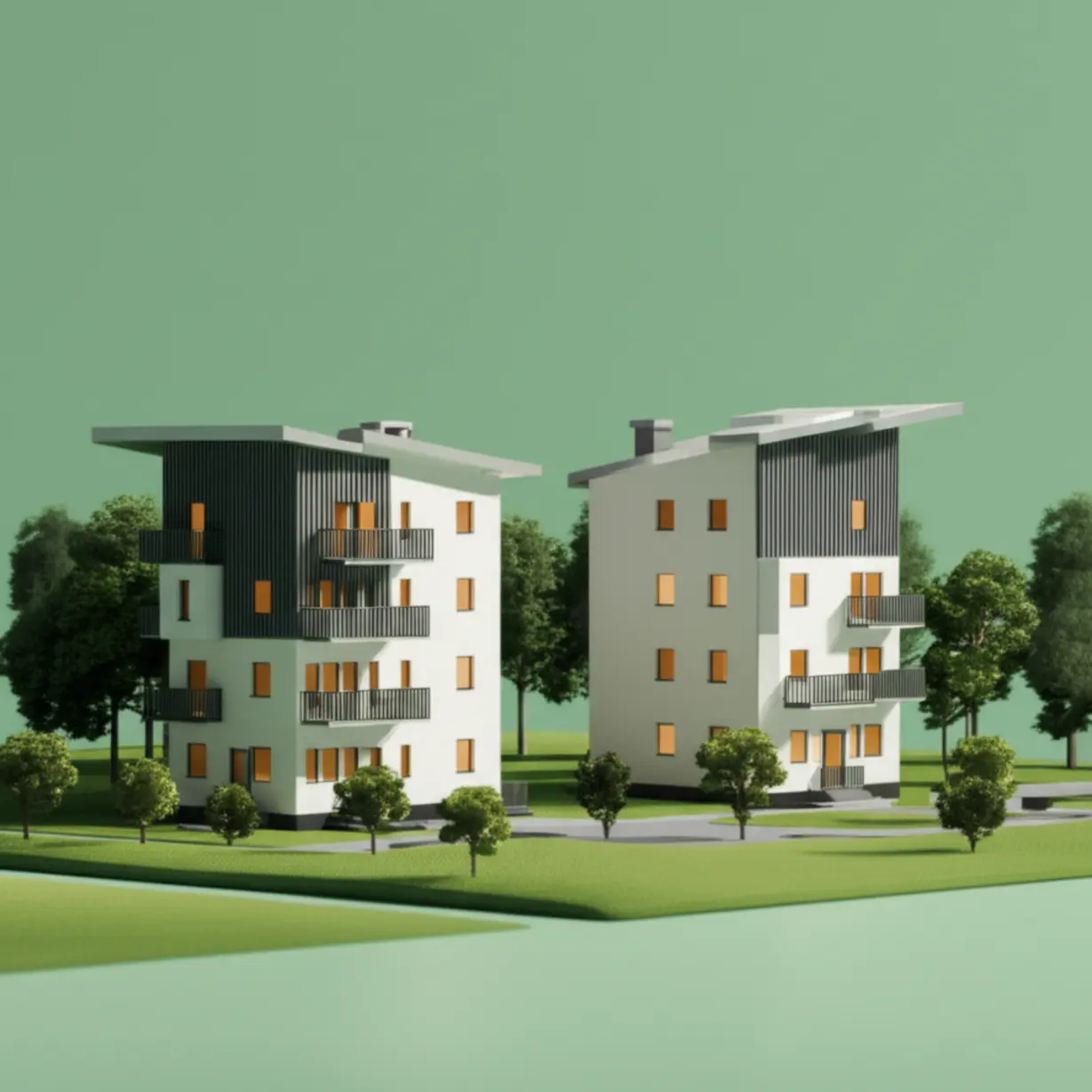 남양주왕숙-A1-A2-아파트-단지의-깔끔한-3D-건축-모형.-각각의-특징을-살려-친근하게-표현된-아파트들이-보입니다.