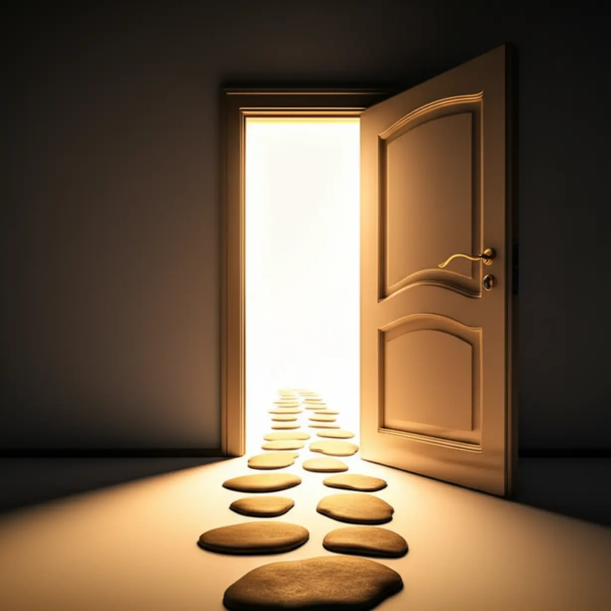 로제-님이-새로운-소속사에서-음악-활동의-새로운-길을-시작한-모습을-상징하는-귀여운-3D-이미지.-밝게-빛나는-문과-앞으로-나아가는-길이-보입니다.