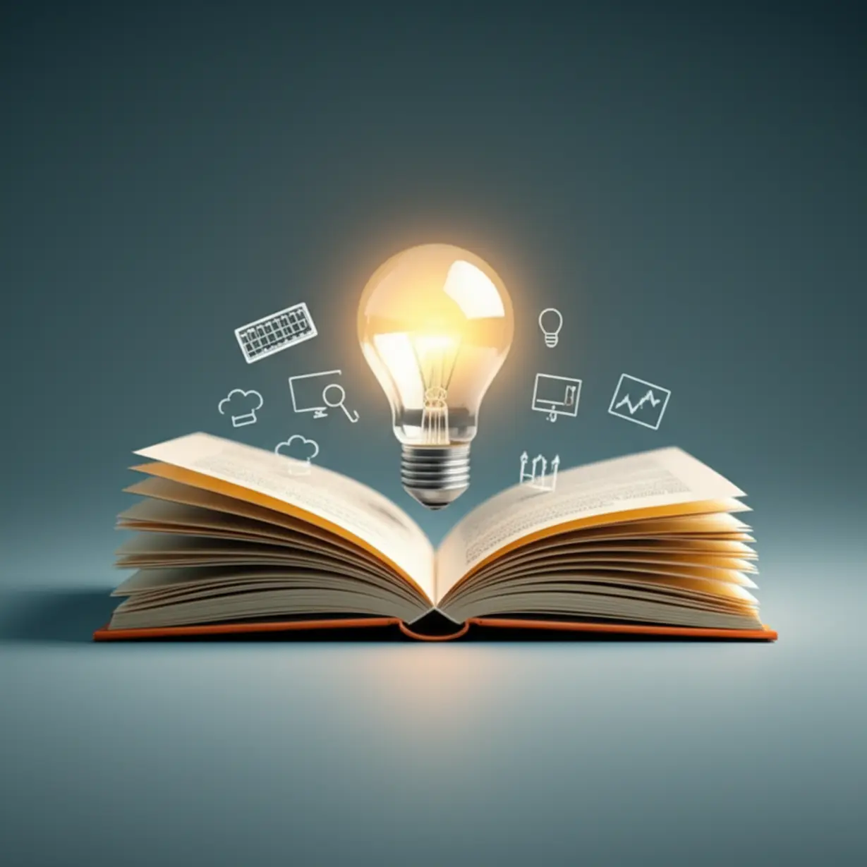 국민-내일배움카드-직업훈련의-중요성을-나타내는-빛나는-전구와-열린-책