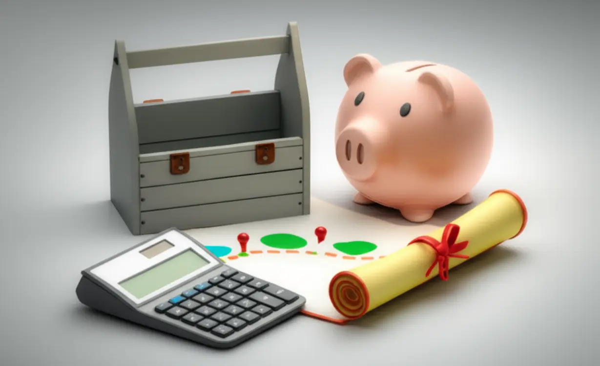 기업과-근로자가-퇴직연금-의무화에-대비하는-데-필요한-준비물을-나타낸-3D-이미지.