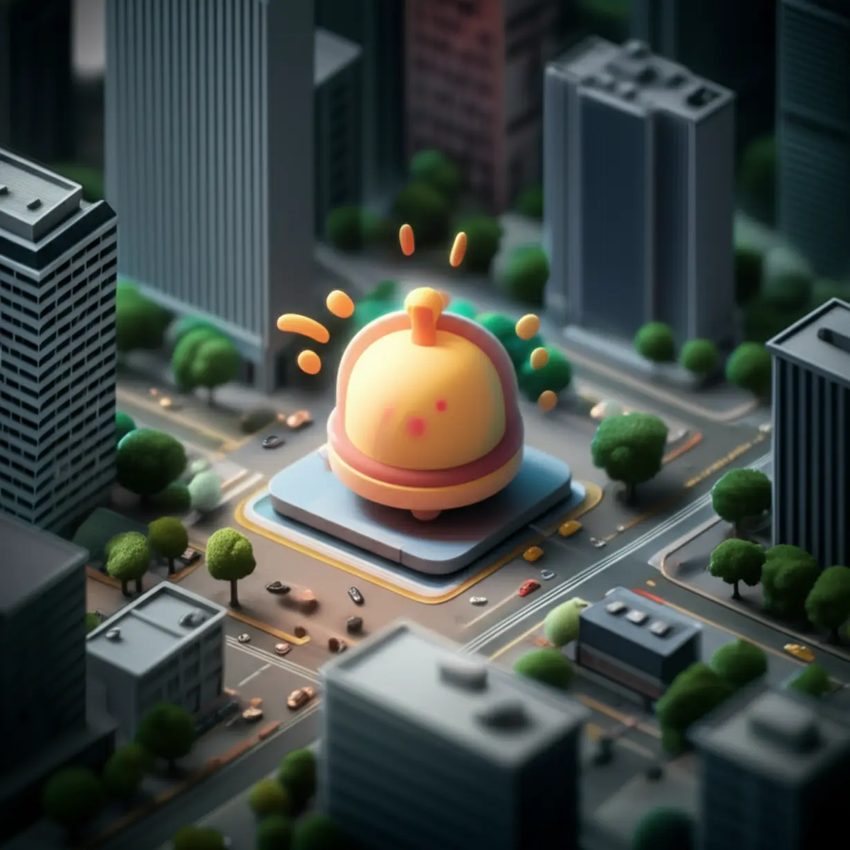 안전한-도시-풍경과-신고-아이콘을-담은-3D-이미지,-유해-온라인-정보-신고의-사회적-책임-강조