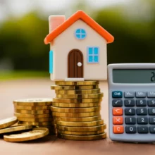 퇴직금-계산,-퇴직-후-생활-안정을-상징하는-귀여운-집과-저금통,-계산기-이미지.