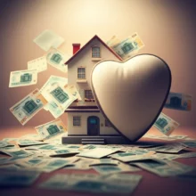 HUG-안심전세대출과-안심전세앱이-전세보증금을-안전하게-지켜주는-모습을-귀여운-3D-그림으로-표현했습니다.-집-모양-쿠션이-돈을-보호하는-모습입니다.