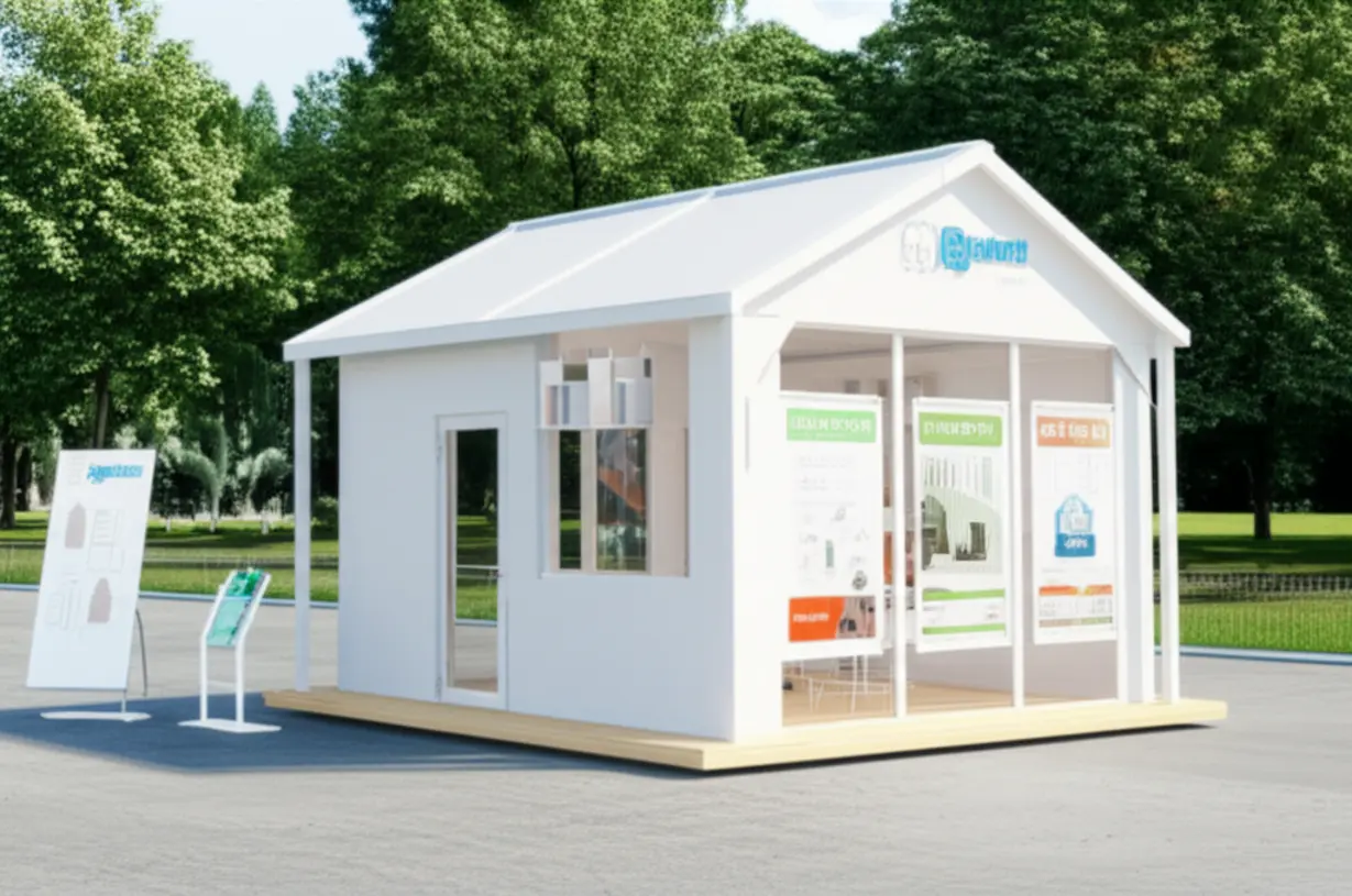 정보-전달용으로-보이는-3D-분양홍보관-미니어처-부스.-모델하우스와-다른-유연한-특징을-나타냅니다.