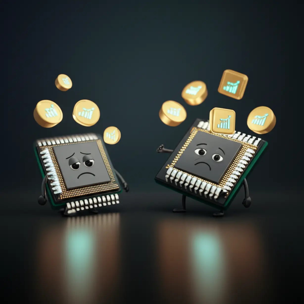 반도체-칩과-주가-그래프-삼성전자-주가-답답한-상황-이미지