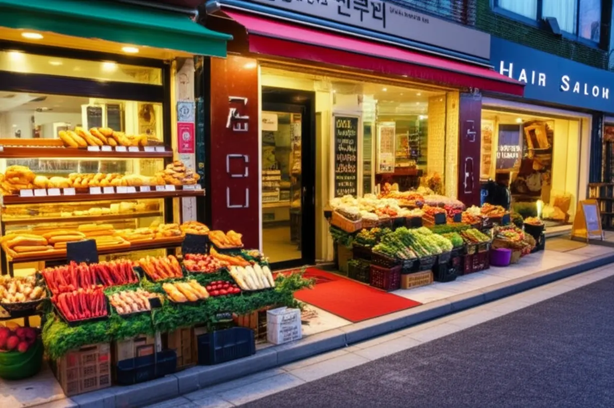 소상공인이-운영하는-빵집,-전통시장,-미용실-등-다양한-동네-상점들이-모여있는-3D-거리-풍경.-민생회복-소비쿠폰-사용처를-시각적으로-보여줌.