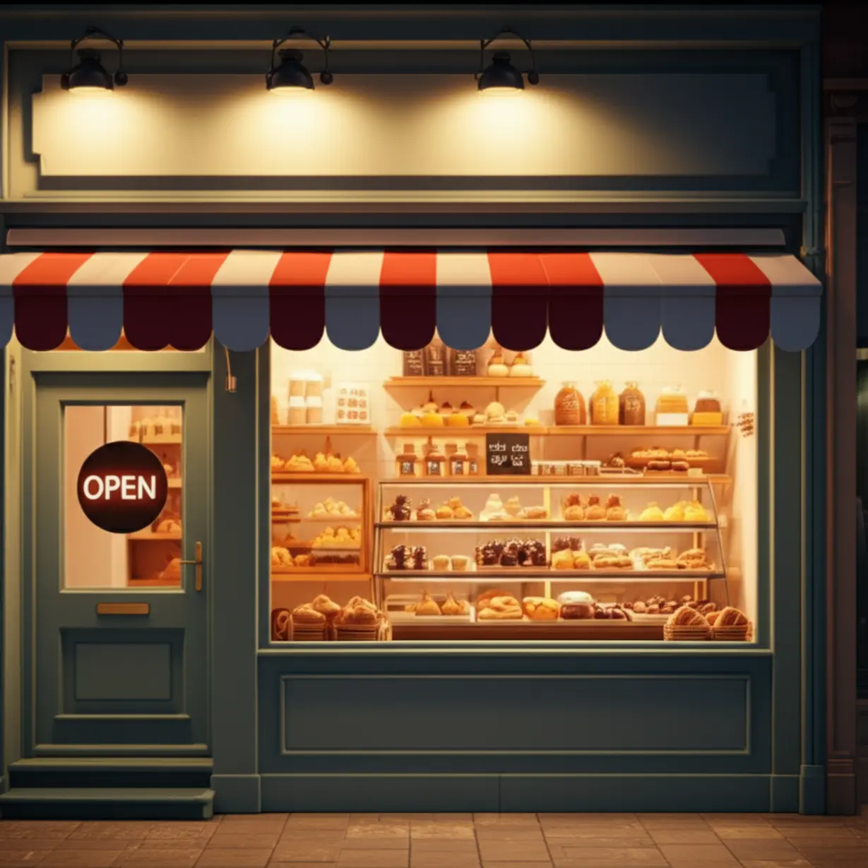 민생회복-소비쿠폰-사용이-가능한-동네-작은-가게의-3D-이미지,-소상공인-지원의-의미를-담고-있습니다.