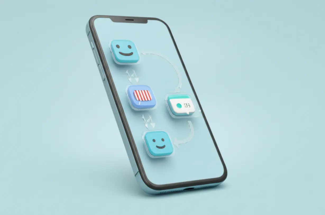 스마트폰으로-카카오뱅크-해외송금을-쉽고-간편하게-하는-과정을-보여주는-그림