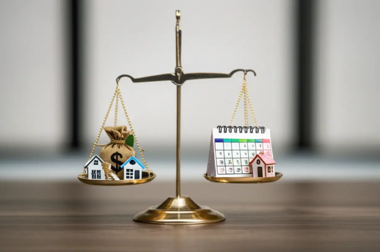 세입자와의-현명한-합의를-위한-두-가지-선택지를-상징하는-저울과-열쇠-이미지,-이사비-합의금-조율의-중요성.