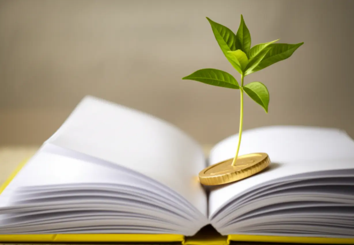청년도약계좌의-의미와-금융-지식을-상징하는-책과-돈,-그리고-새싹-이미지입니다.