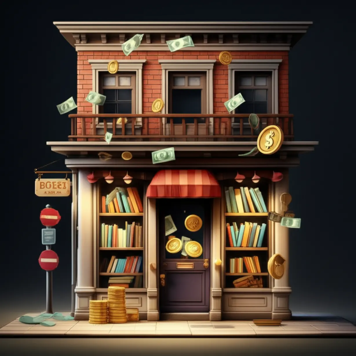 경기도-독서포인트로-받은-지역화폐를-지역-서점에서-사용하는-모습을-보여주는-이미지입니다.-지역화폐가-서점으로-들어가는-모습입니다.