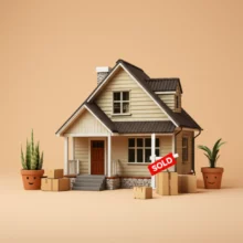 내-집-마련의-꿈을-상징하는-아기자기한-집과-이사-박스,-계약갱신청구권-없이-세입자-내보내기-위한-현명한-합의-방법을-나타내는-그림.