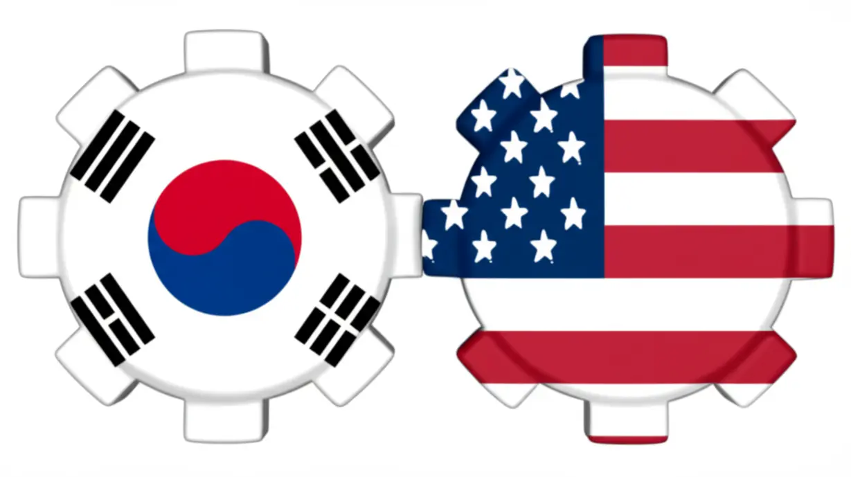 한미동맹-강화를-나타내는-태극기와-성조기-색상의-귀여운-3D-톱니바퀴-이미지,-굳건한-협력을-상징합니다.