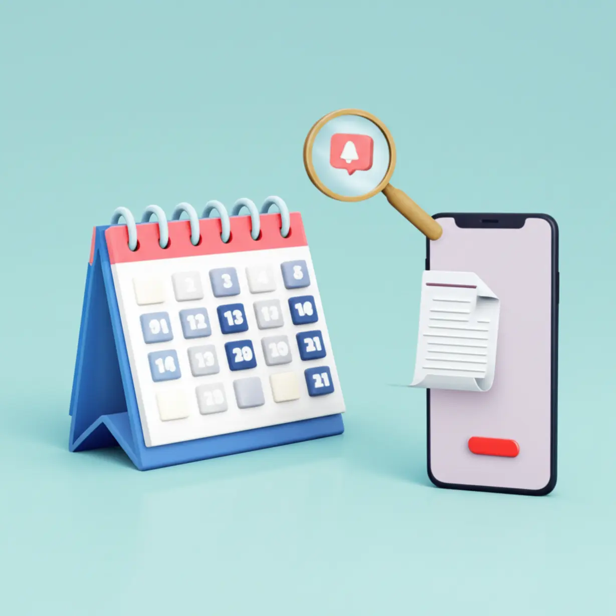 안양자이-헤리티온-분양-청약-일정을-미리-준비하는-모습을-귀엽게-표현한-이미지입니다.-달력과-스마트폰,-서류를-통해-중요한-분양-정보를-놓치지-않고-확인하는-중요성을-알려줍니다.