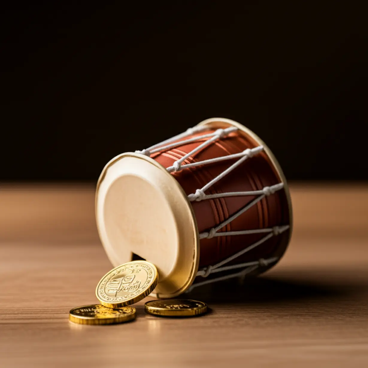 기초연금-제도의-의미를-나타내는-귀여운-3D-전통-북-모양의-돼지-저금통과-동전-이미지