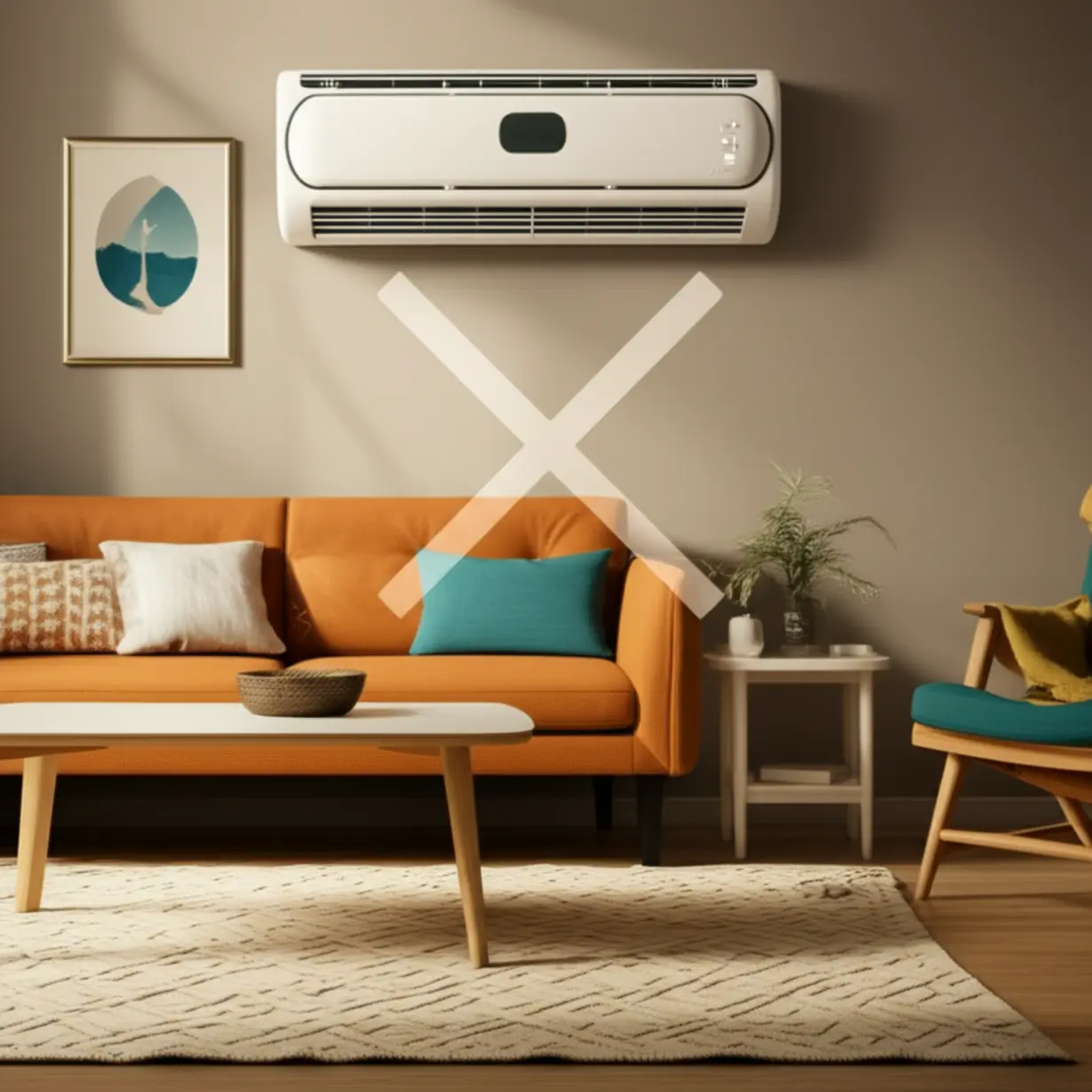 월세-아파트에서-갑자기-고장나-작동하지-않는-에어컨의-3D-모습.-세입자와-집주인의-수리-책임-분쟁을-상징합니다.