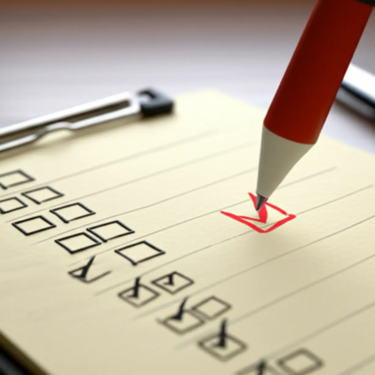 체크리스트와-펜이-있는-귀여운-3D-이미지.-이력내역서-내용-확인-및-정정의-중요성을-상징합니다.