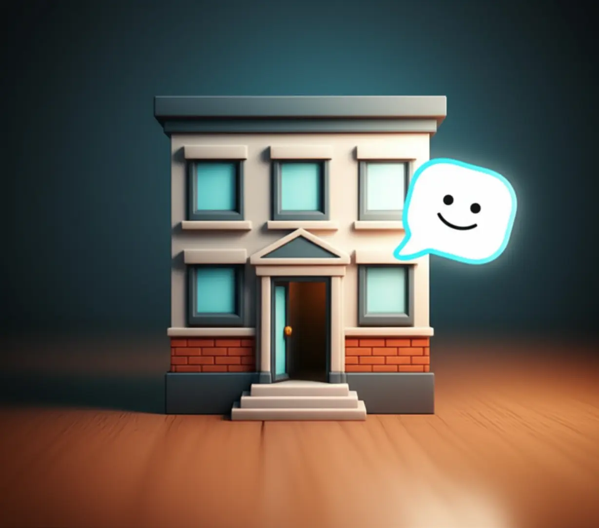 친절하고-믿을-수-있는-부동산-중개사무소를-표현한-3D-일러스트.-공인중개사-선택-중요성.