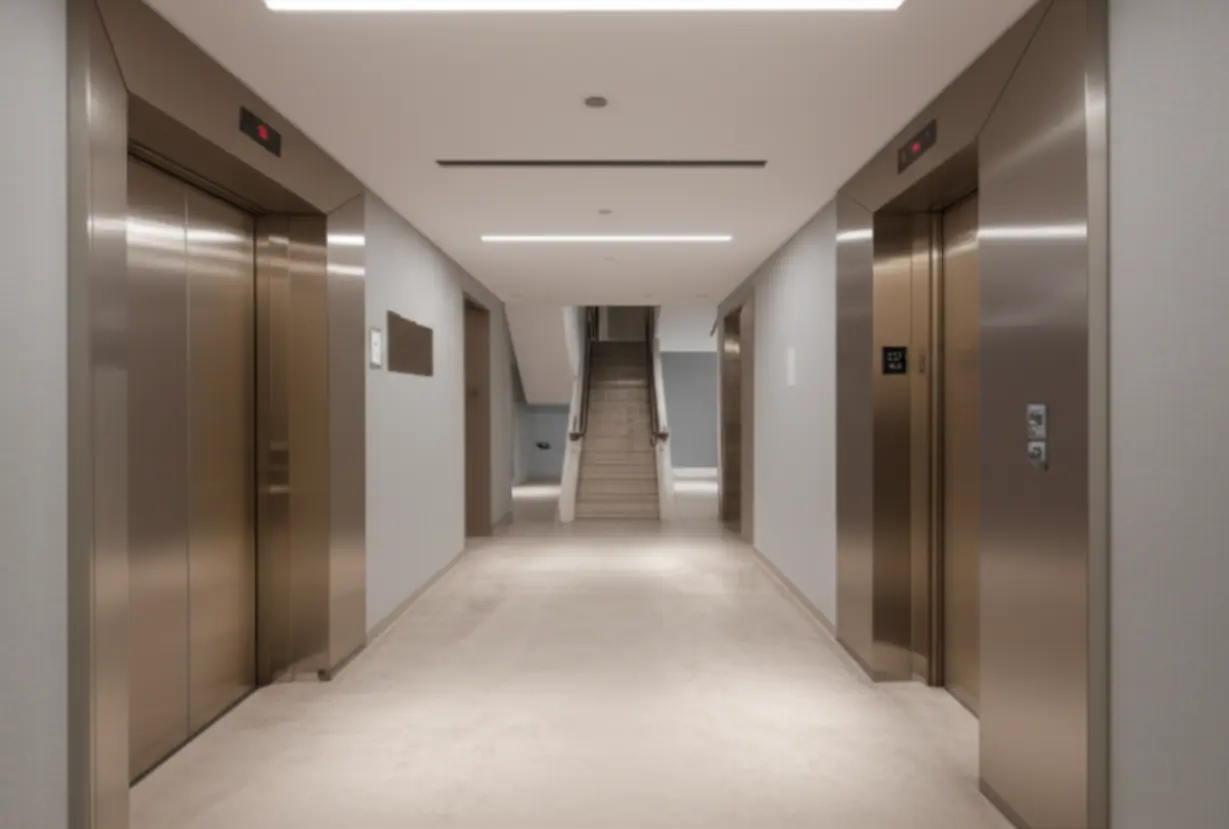 이웃과-함께-쓰는-아파트-공동-공간인-복도와-엘리베이터를-보여주는-3D-공급면적-이미지.