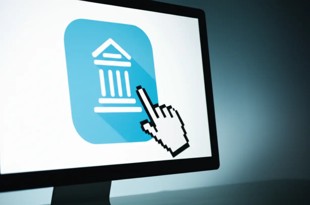 정부24-온라인-주민등록증-재발급-과정을-보여주는-귀여운-3D-컴퓨터-화면,-신분증-인터넷-신청을-안내합니다.