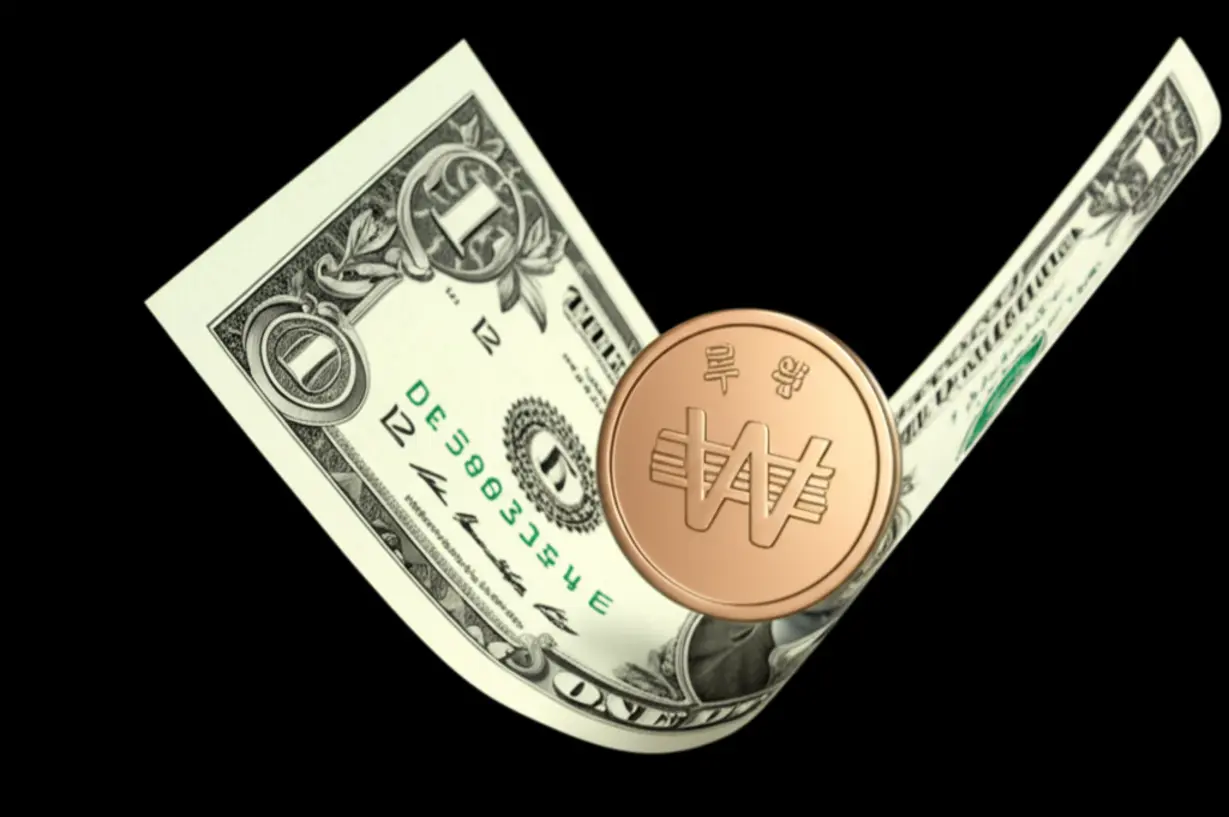 미국-CPI-발표-후-국내-금융시장-반응을-나타내는-귀여운-3D-원화-동전과-달러-지폐-이미지.-원달러-환율-하락과-코스피-코스닥-상승-등-긍정적인-시장-흐름을-시각적으로-보여줍니다.