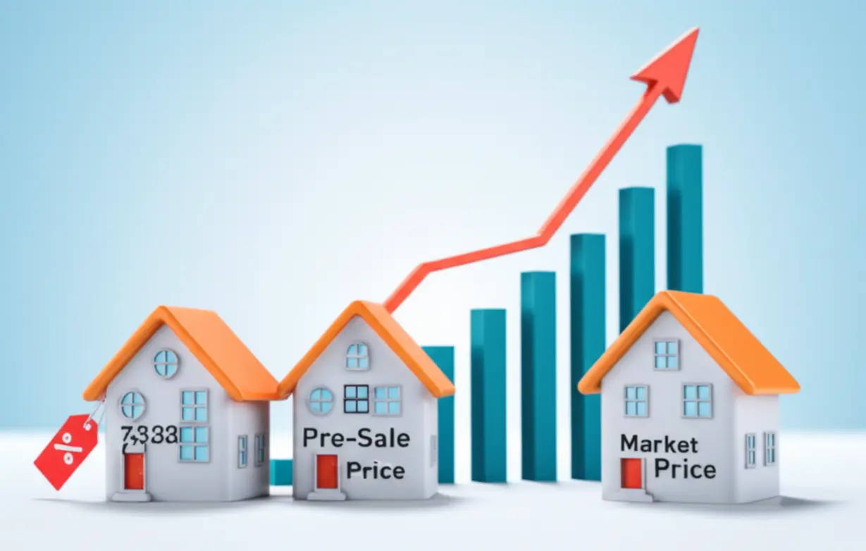 과천주암-C2-신혼희망타운-분양가와-주변-시세-차이를-보여주는-귀여운-3D-그림.-합리적인-분양가로-시세차익을-기대할-수-있다는-메시지를-전달합니다.