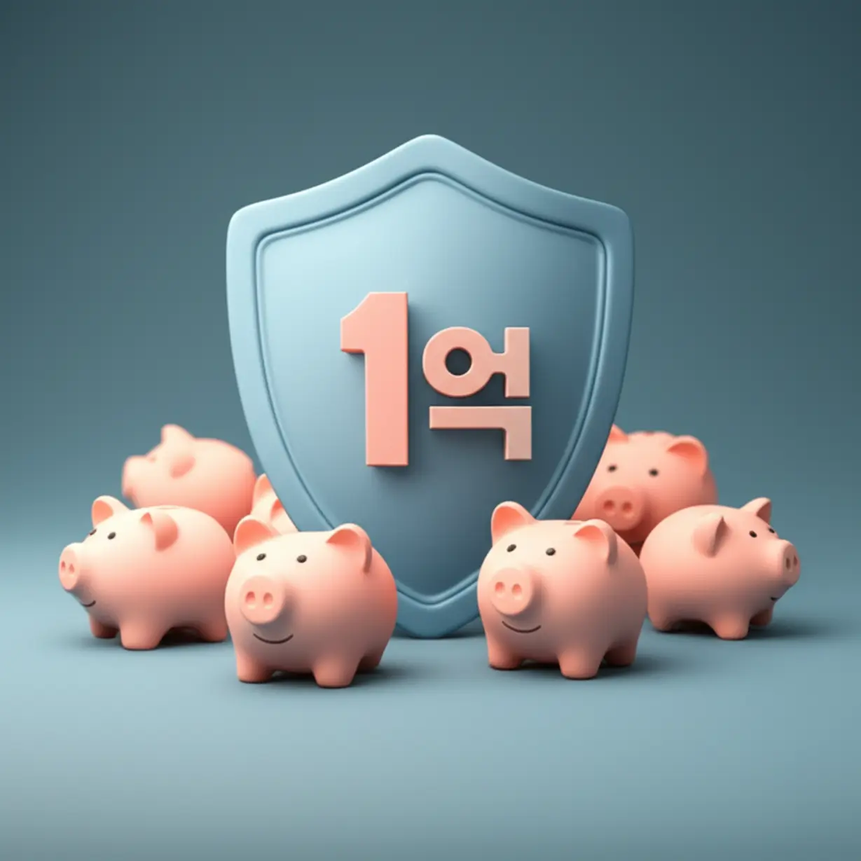 귀여운-저금통들을-안전하게-보호하는-방패가-있는-3D-이미지입니다.-방패에는-
