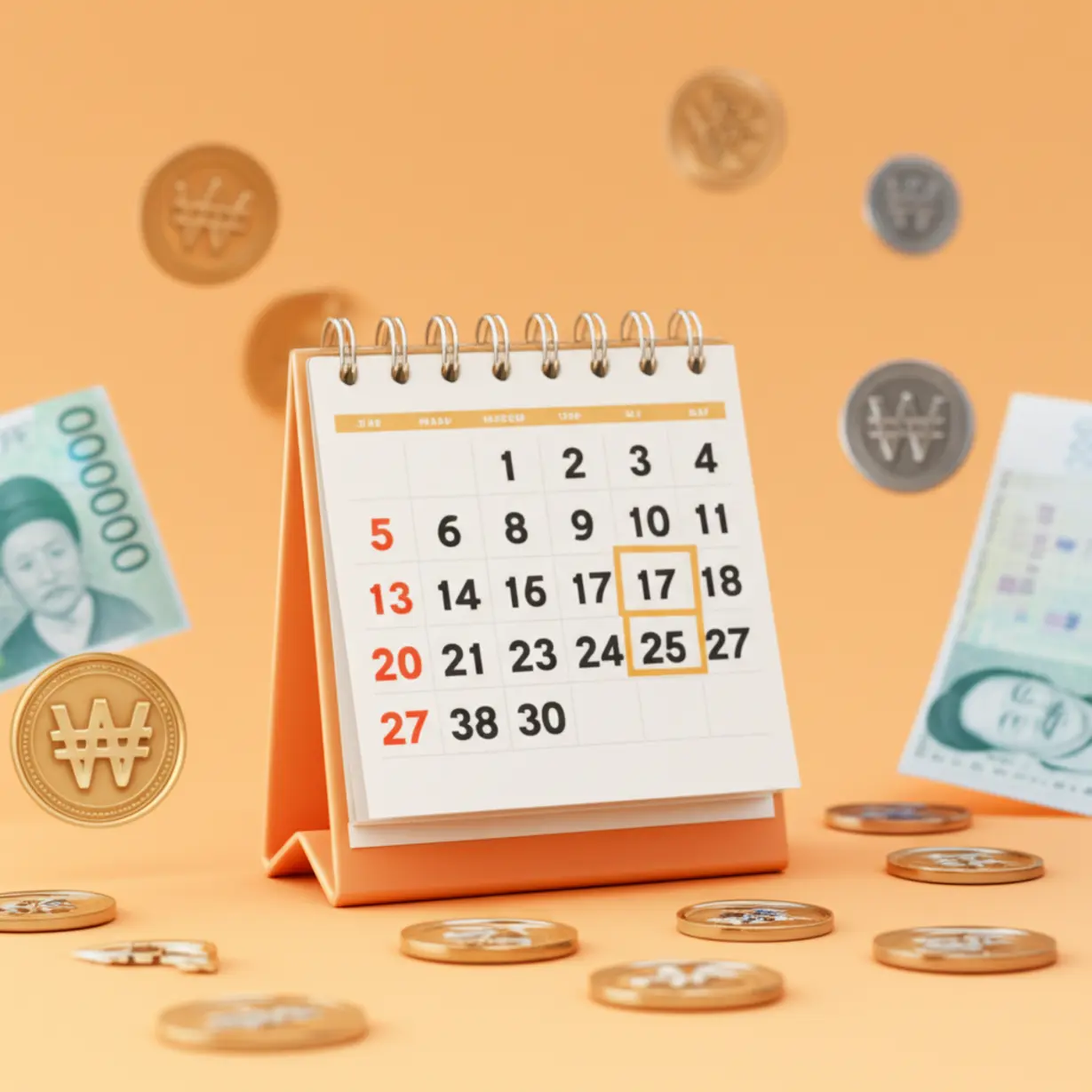 2025년-2분기-삼성전자-배당금-지급일,-배당기준일,-배당락일-등-중요-일정이-표시된-귀여운-3D-달력-이미지.