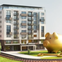 화성동탄2-공공임대-아파트와-내-집-마련을-상징하는-저금통,-황금-열쇠
