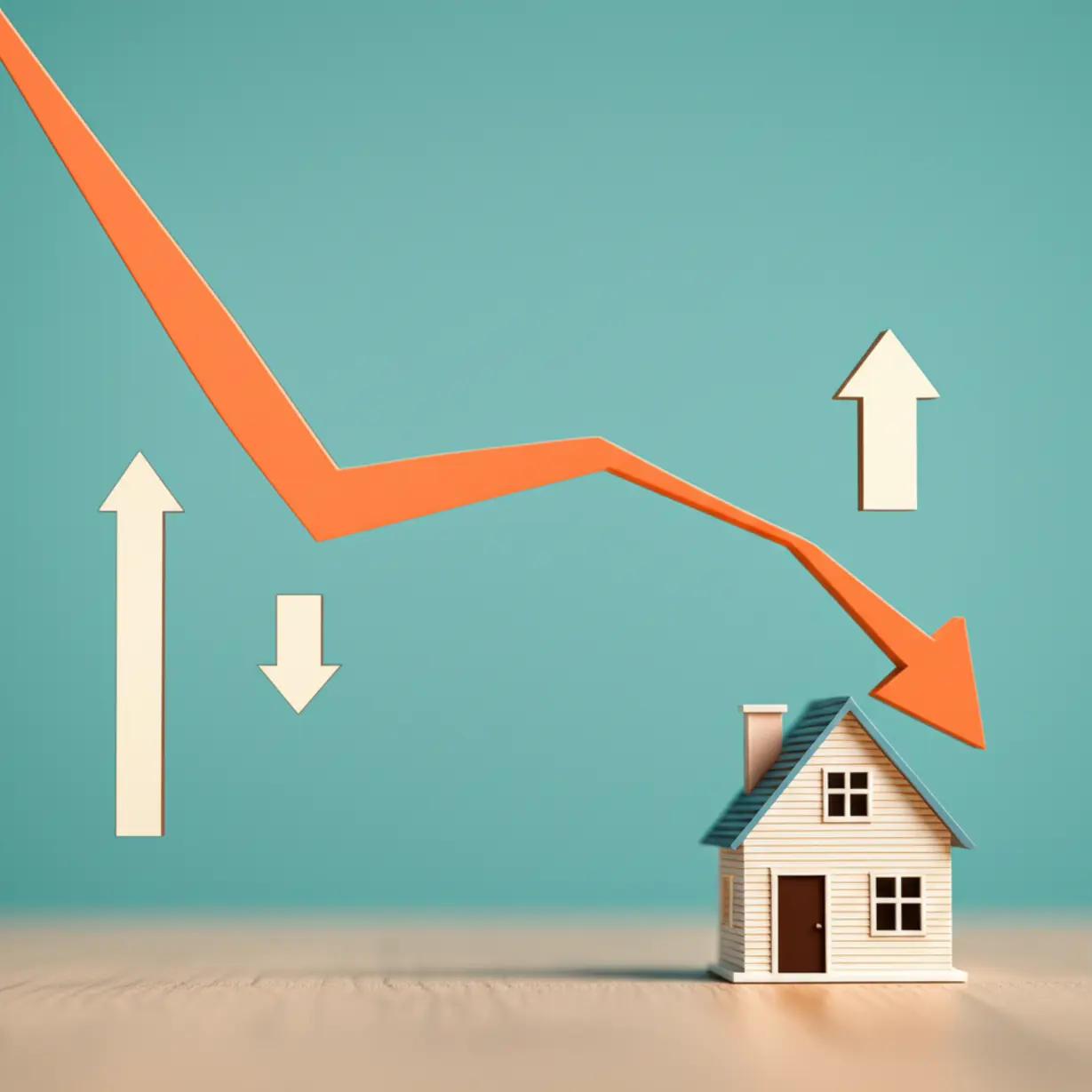 아래로-향하는-그래프와-함께-상승하는-전세-시세를-나타내는-이미지,-임차권등기명령-신청-감소와-전셋값-안정화를-상징합니다.