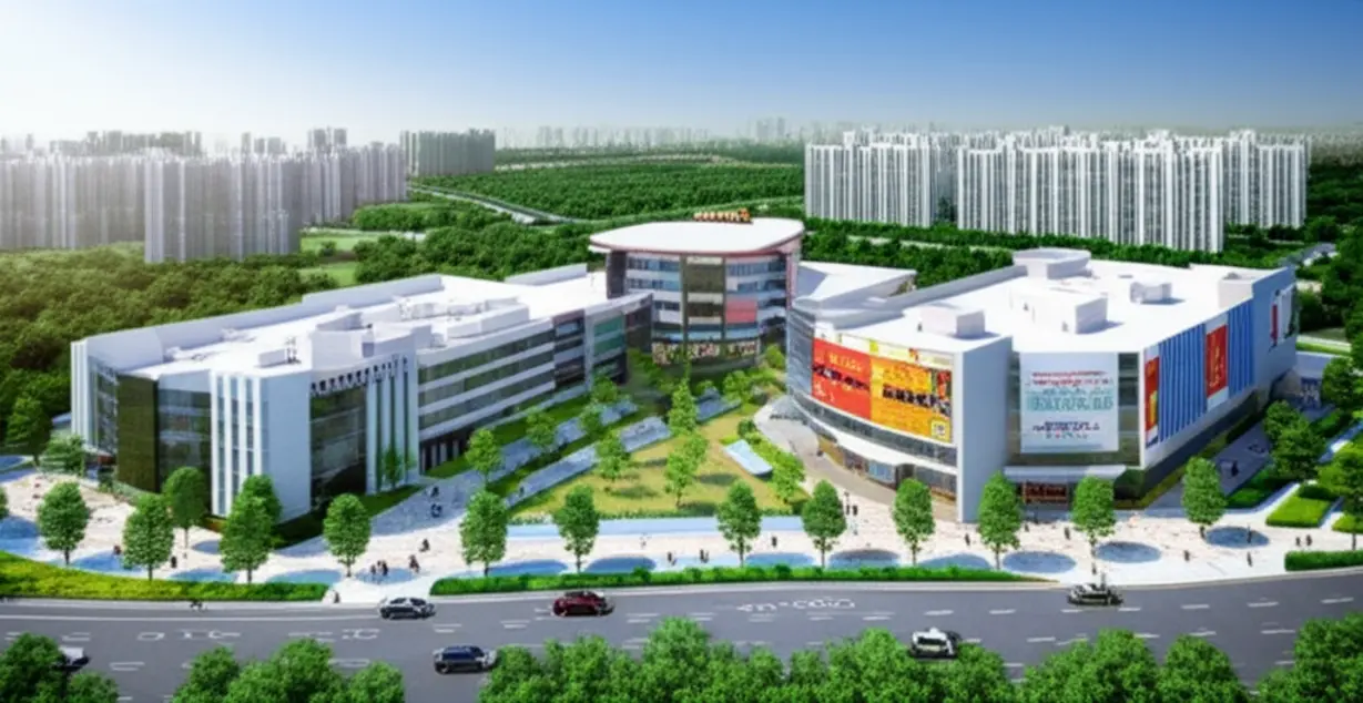 청라-피크원-푸르지오-주변의-학교,-스타필드,-병원-등-편리한-교육-및-생활-인프라를-보여주는-3D-이미지입니다.