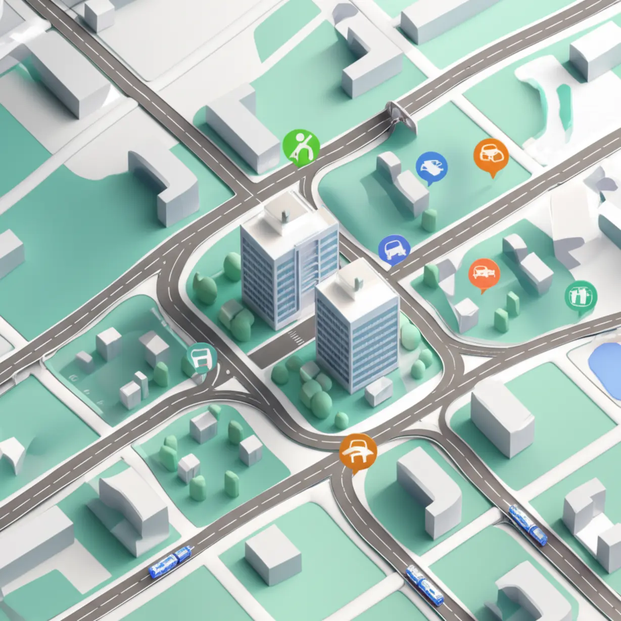 청라-피크원-푸르지오-인근의-7호선-연장,-제3연륙교,-GTX-등-확장되는-광역-교통망을-보여주는-3D-지도-이미지입니다.