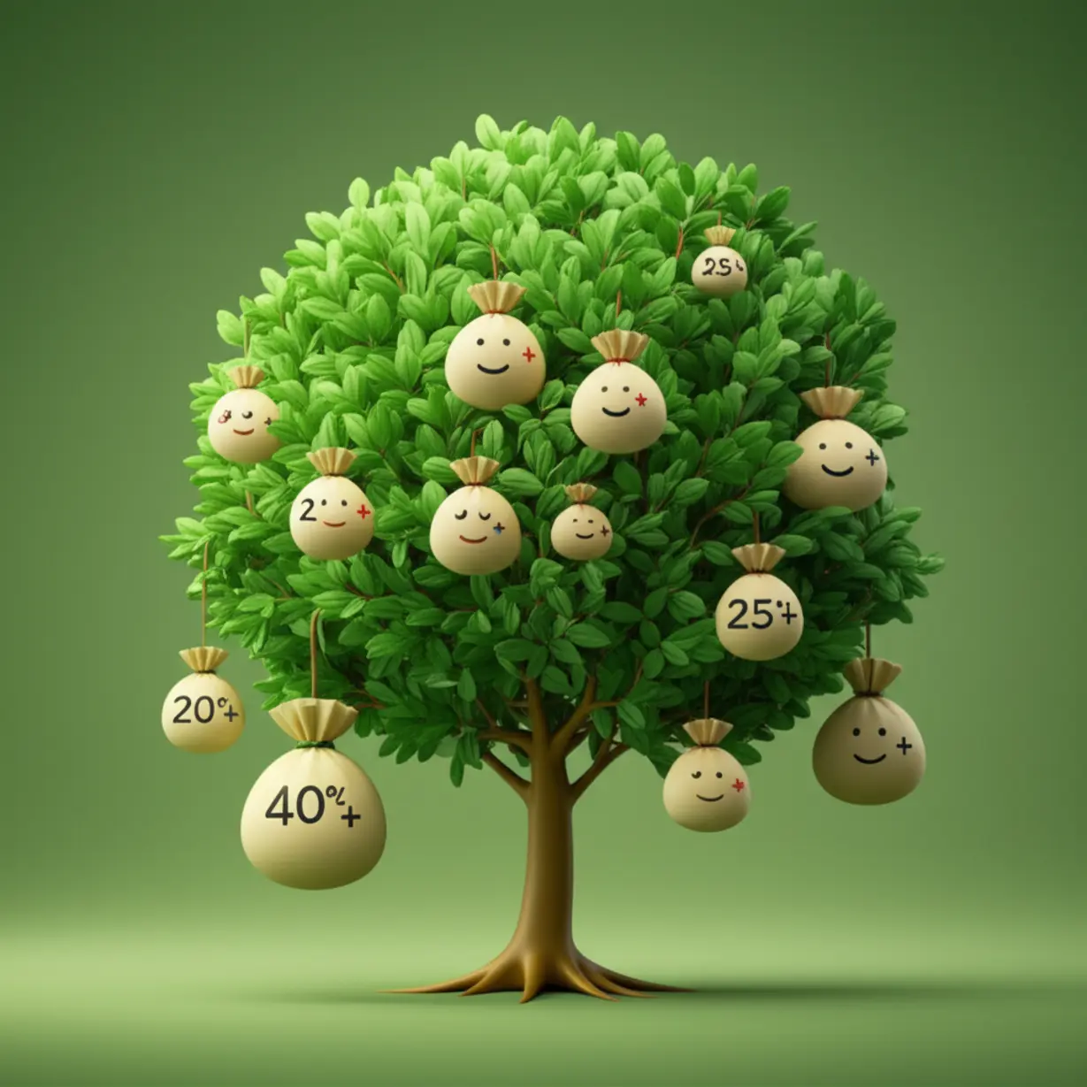 고배당-기업의-기준을-보여주는-돈주머니-열매가-열린-식물-3D-이미지.-배당성향-40%-이상-또는-배당금-증가율-등-고배당-상장법인의-조건을-쉽게-설명합니다.