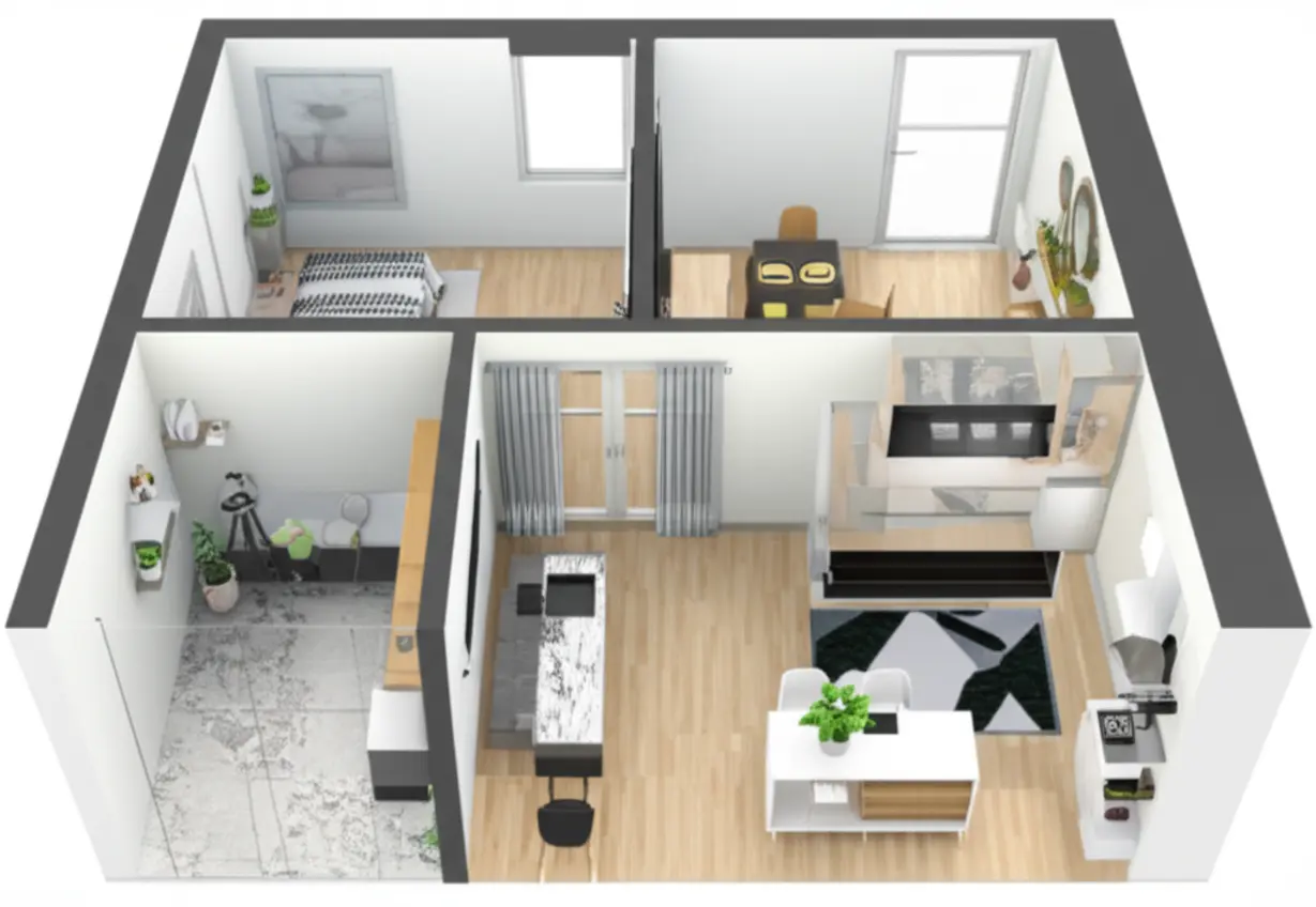 호현-센트럴-아이파크의-실용적인-평면도와-내부-공간.-햇볕-가득한-거실과-잘-정리된-방들이-돋보이는-아파트-내부-모습.