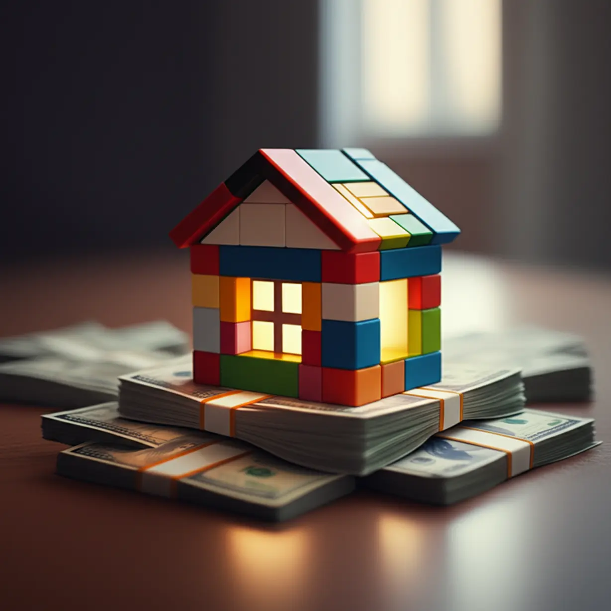 연말정산-월세-세액공제를-통해-주거-안정과-가계-부담을-덜-수-있음을-상징하는-아기자기한-집과-돈더미-이미지입니다.