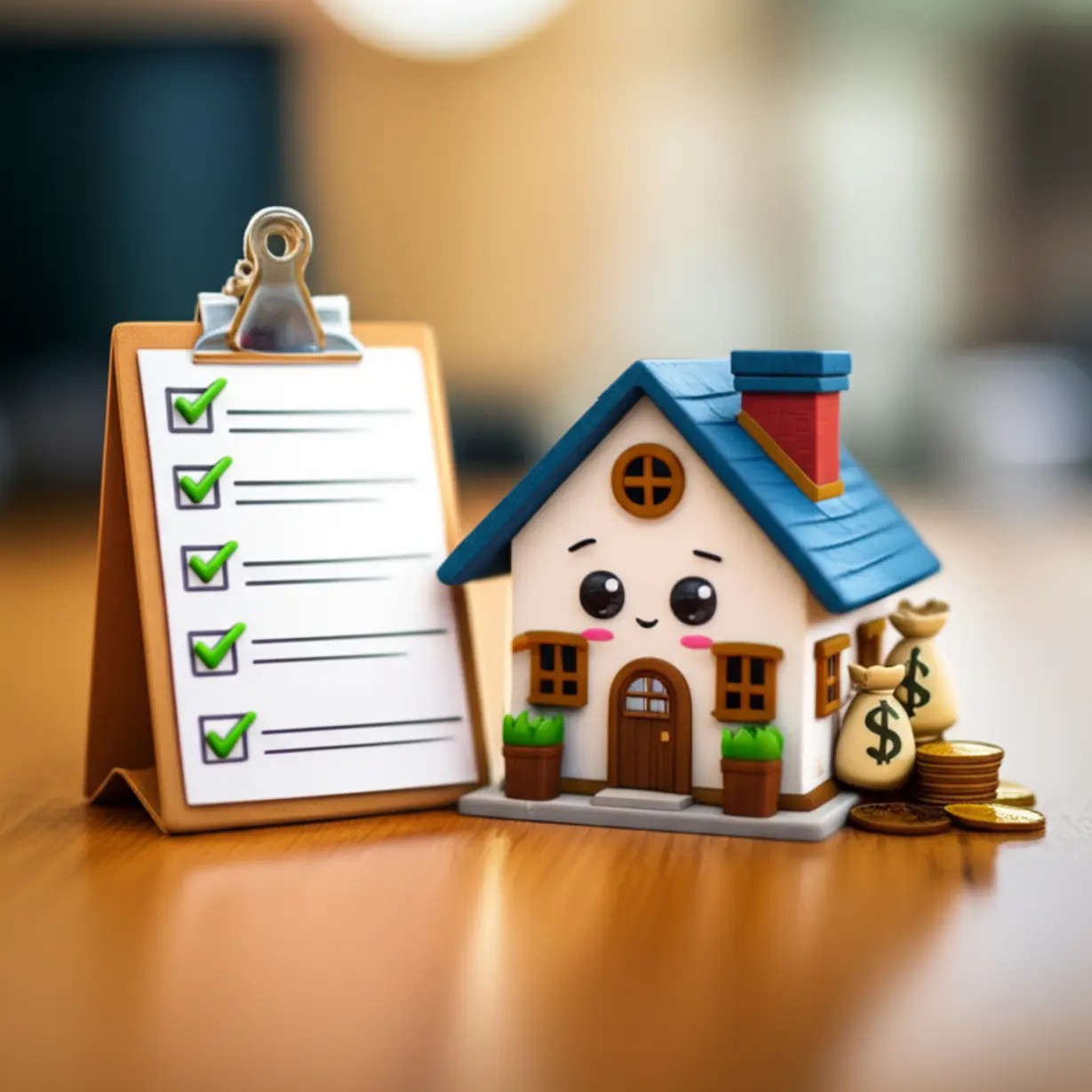 이주비-대출-조건이-적힌-체크리스트-옆의-귀여운-주택-모형과-돈가방