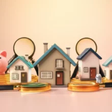 전세자금대출-규제-확대로-변화하는-부동산-시장-풍경을-나타내는-귀여운-3D-주택과-금융-아이콘-이미지