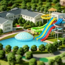 충북-괴산에-위치한-중원대학교-캠퍼스의-항공-뷰를-귀여운-3D-형태로-표현한-이미지입니다.-캠퍼스-중앙에-자리한-이색적인-워터파크와-함께-골프장,-박물관,-식물원-등-다양한-시설들이-조화롭게-어우러진-모습을-보여줍니다.-대학교-시설의-특별함을-한눈에-보여주는-장면입니다.