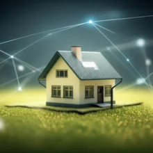 푸른-잔디밭-위에-아담한-집-모형이-놓여-있고,-주변으로-복잡한-부동산-규제-정보가-쉽고-명확하게-흐르는-모습의-3D-이미지.-토지이용규제정보서비스의-중요성을-상징적으로-보여줍니다.