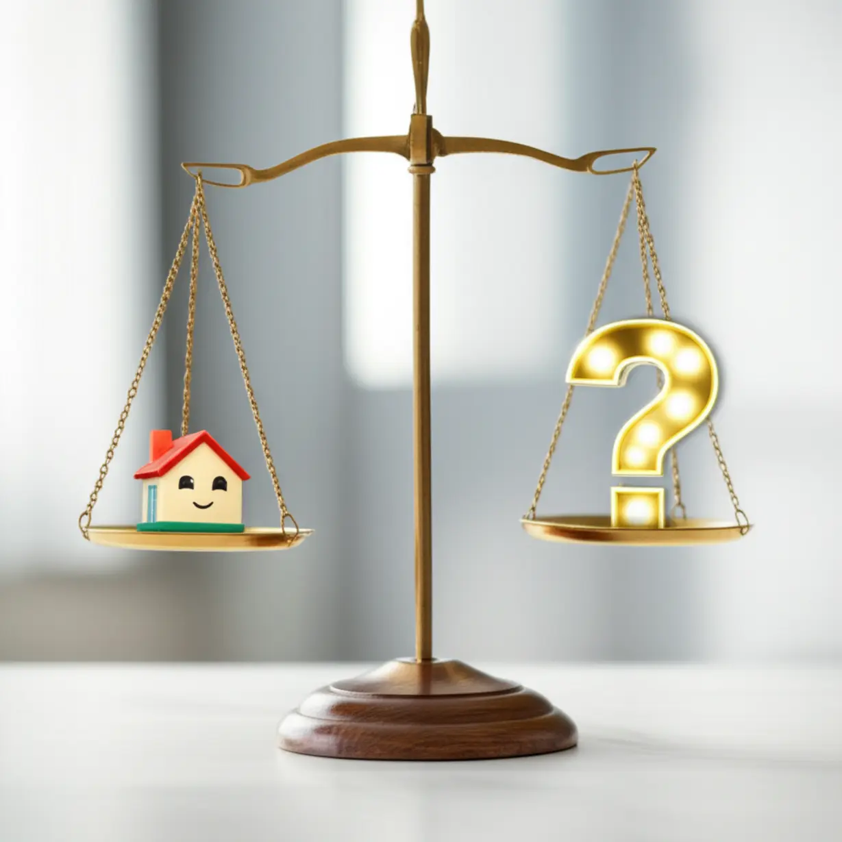 임대인이-이사-잔금-전-짐을-먼저-들일-때-발생할-수-있는-법적-위험과-부동산-계약의-중요성을-균형-저울로-표현합니다.