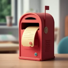 우체국-택배-상자-위에-놓인-중요한-서류와-펜,-내용증명-작성을-상징하는-이미지