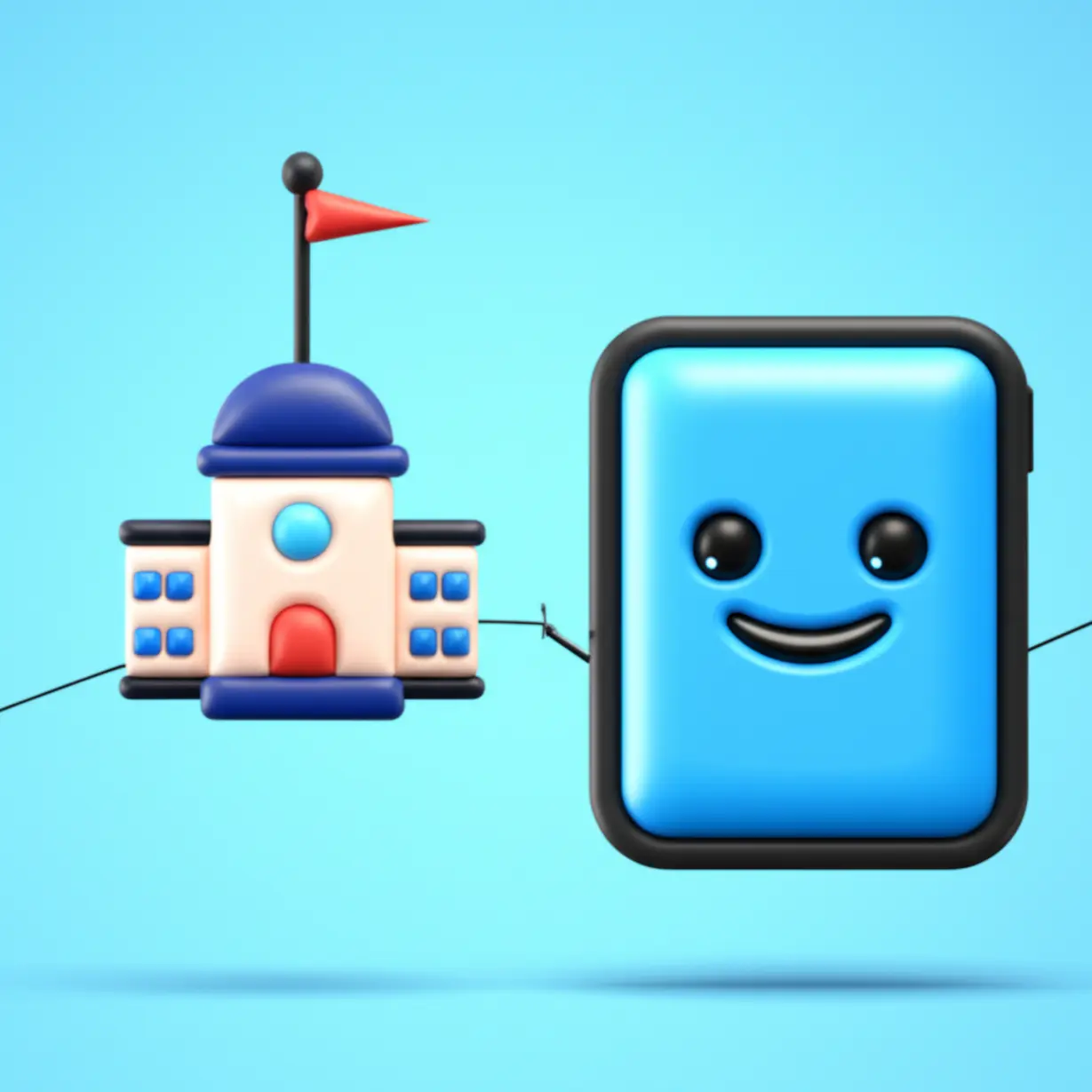 오프라인-및-온라인-직불금-신청-방법을-상징하는-건물과-태블릿-3D-이미지,-쉬운-신청-절차-안내