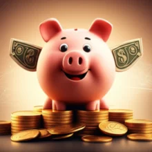 귀여운-돼지저금통이-동전-더미-위에-앉아있는-모습.-사모펀드와-헤지펀드처럼-자산운용으로-돈의흐름이-만들어지는-것을-상징하는-이미지입니다.
