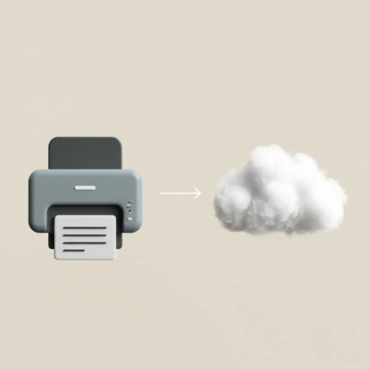 프린터와-클라우드-저장-아이콘이-함께-있는-귀여운-3D-이미지.-서류-출력과-PDF-파일-저장-방법을-상징합니다.