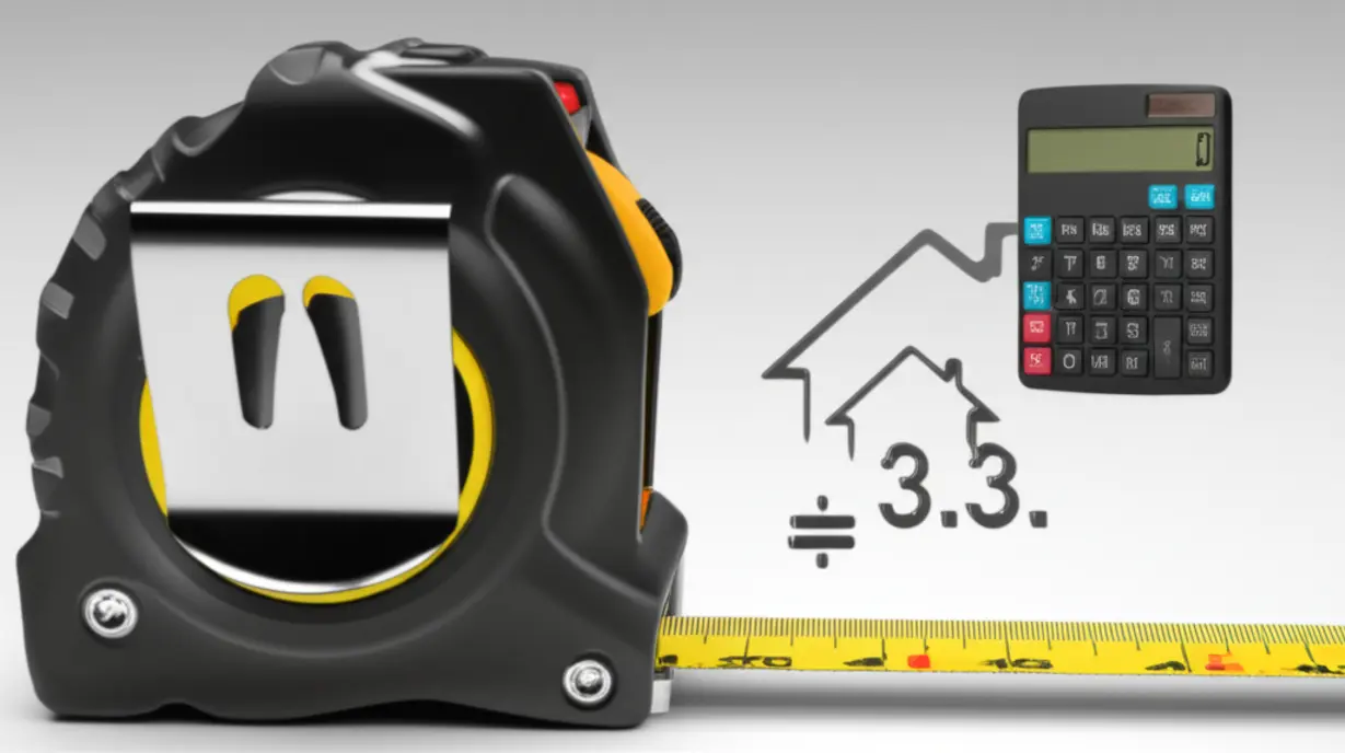 제곱미터와-평수-전환을-쉽게-설명하는-3D-계산기와-줄자-이미지.-우리집-평수-계산법.