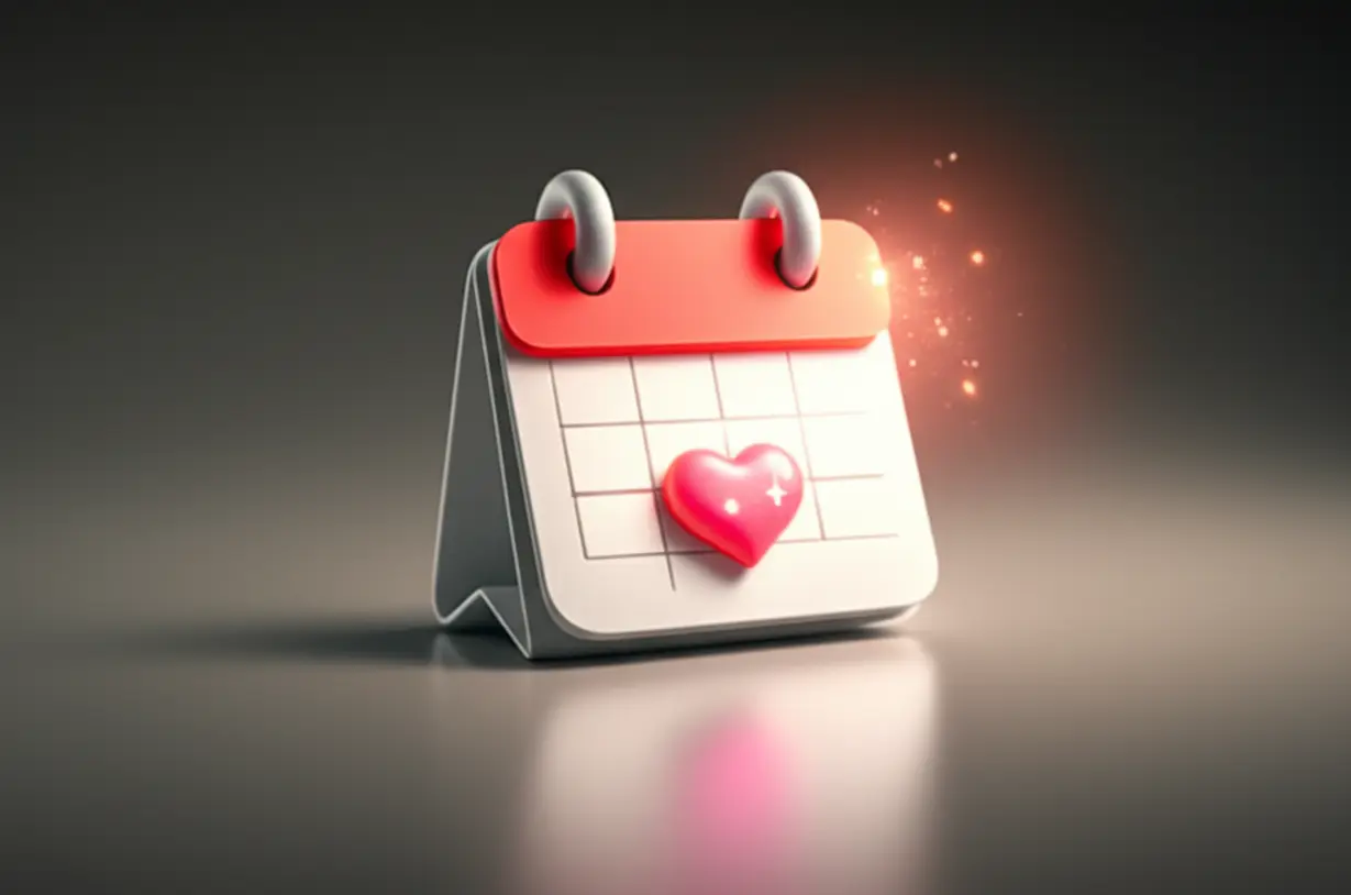 피부-관리-시작-날짜를-표시한-달력과-건강한-피부를-상징하는-이미지가-함께-있는-3D-그림입니다.-동탄피부과-방문을-나타냅니다.