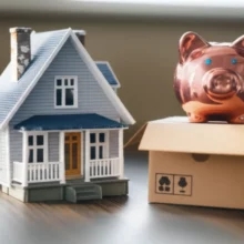 전세계약-중도해지-시-원만하게-이사하고-전세-보증금을-안전하게-돌려받는-과정을-상징하는-귀여운-미니어처-집과-이사-상자,-저금통-이미지입니다.