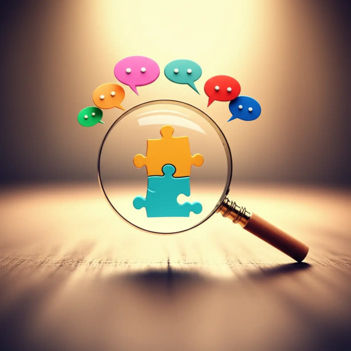 최저임금-문제가-우리-사회의-복잡한-과제임을-보여주는-돋보기와-다양한-생각들을-담은-말풍선-이미지.