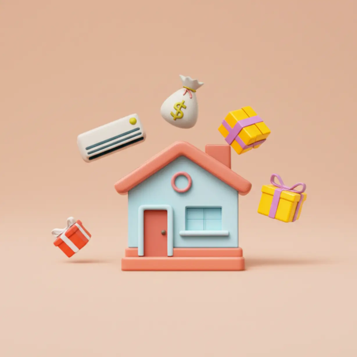 김해-구산-롯데캐슬-시그니처의-계약-조건과-특별-혜택을-상징하는-아파트와-선물-상자,-돈-주머니-이미지가-풍성하게-표현되어-있음.