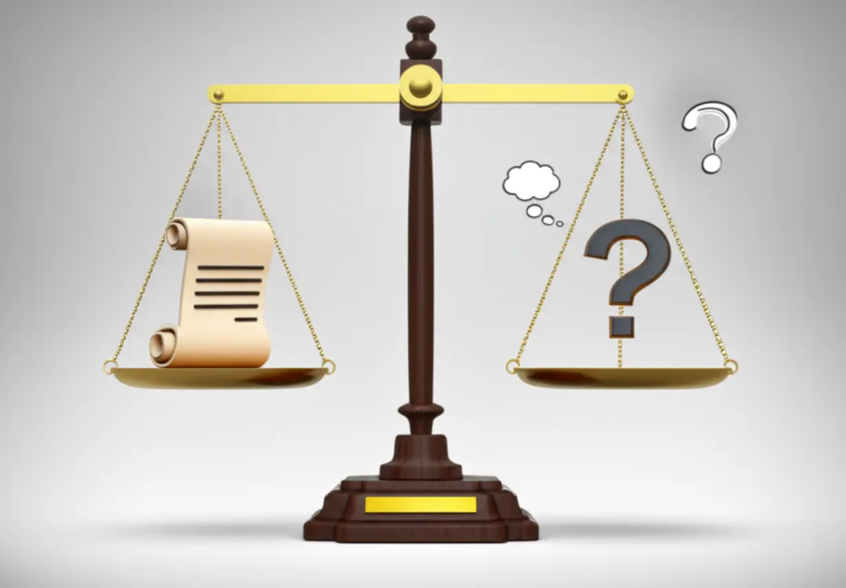 저울-위에-놓인-내용증명-서류와-물음표,-법적-증거와-심리적-압박-효과를-상징하는-이미지